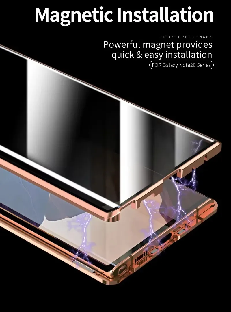 Double-Sided Tempered Glass Magnetic Privacy Phone Case