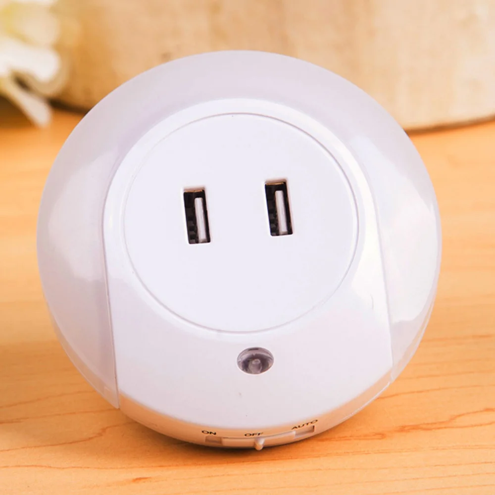 

Convenience Sensor Light Atmosphere Lamp 2 USB Port For Bedroom Living Room Mobile Phone Charger LED Night Light