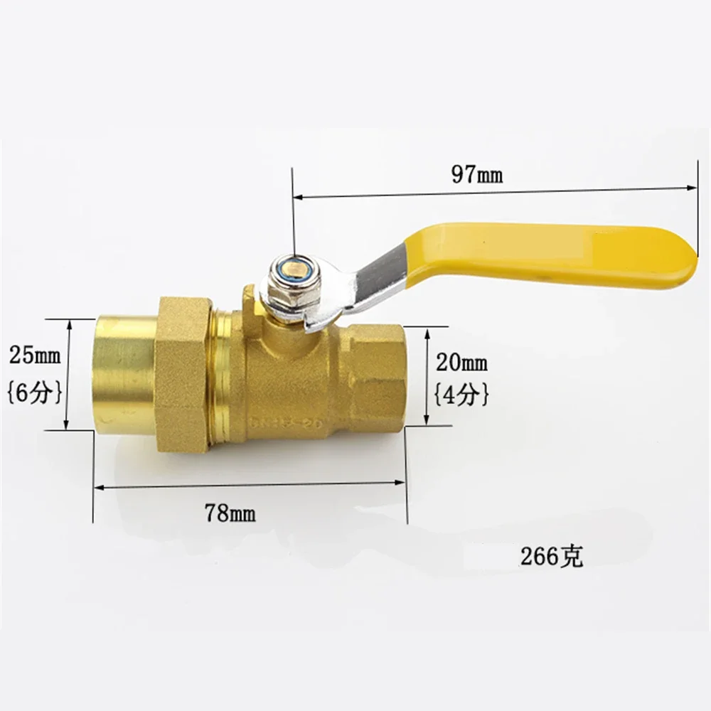 Full Copper Live Connection Type Gas Ball Valve / Gas Ball Valve Special For Water Heater