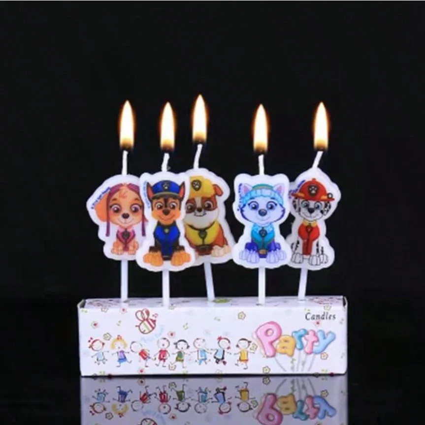 5 teile/satz Paw Patrol Geburtstagskerzen Alles Gute Zum Geburtstag Partyzubehör für Kinder Spaß Thema Kuchen Dekorationen Kreative DIY – Detail 3