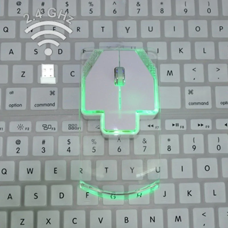 New wireless mouse colorful creative transparent luminous mute mouse girls office holiday gift fashion