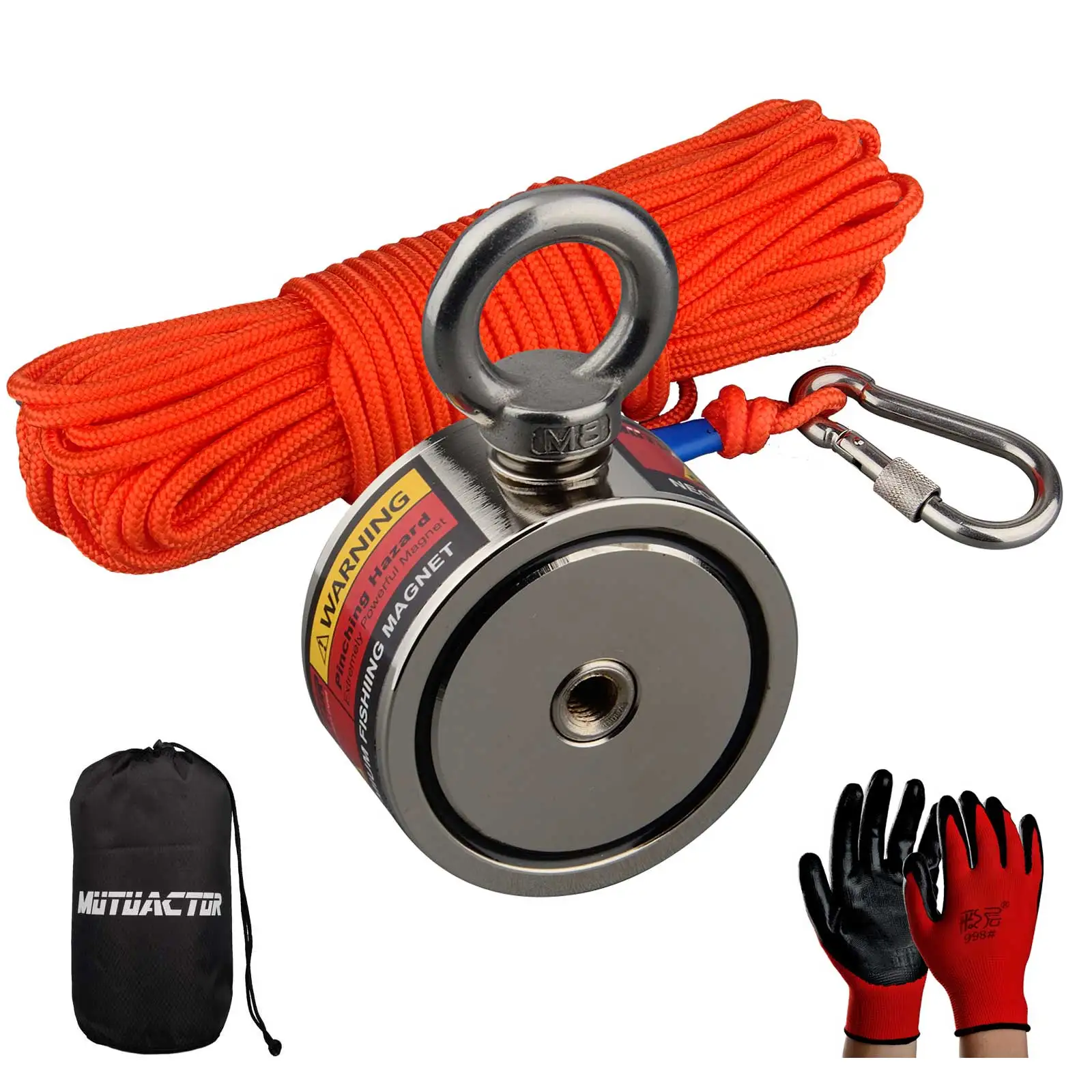 Double Sided Strong Search Magnet 160KG 2 Fishing Detecting Metal Outdoor Underwater Adventure Permanent N52 Disc