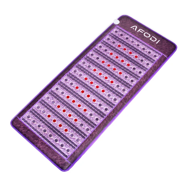 AFODI 31.5 "x 75" PEMF Photon Heated Massage Mattress Tourmaline Bian-stones Far Infrared NON-EMF Bio Therapy Amethyst Pad