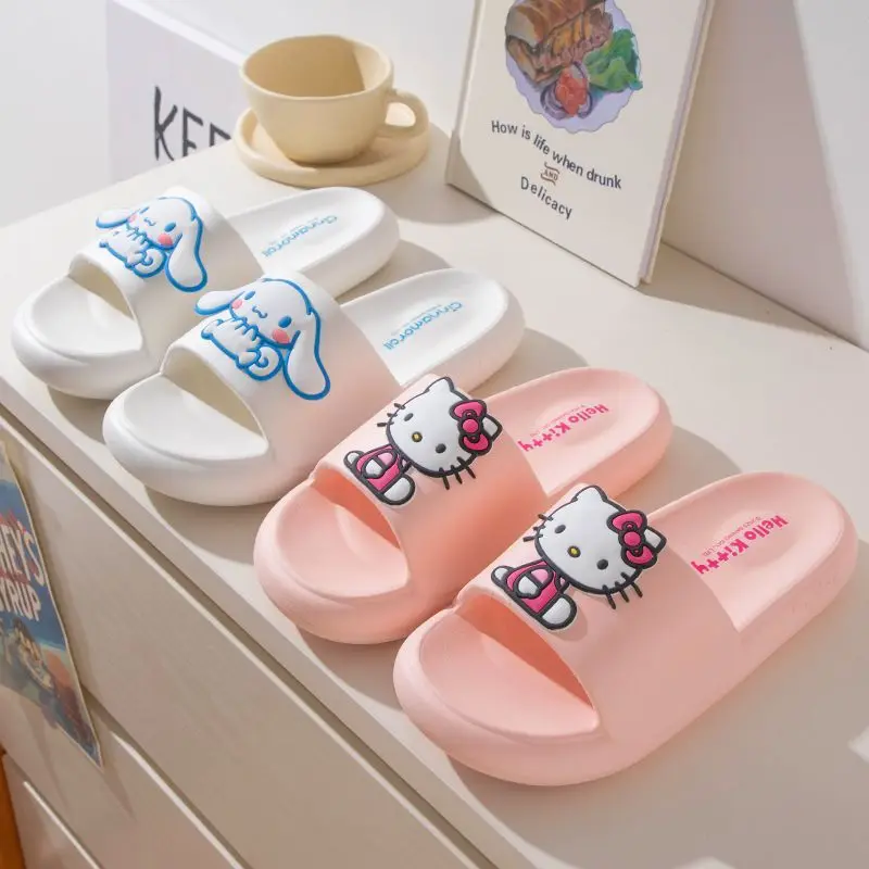 

Hellokitty Cartoon Slippers Kawaii Fashion Creativity Girl Household Indoor Convenient Slippers Soft Non-Slip Bathroom Sandals