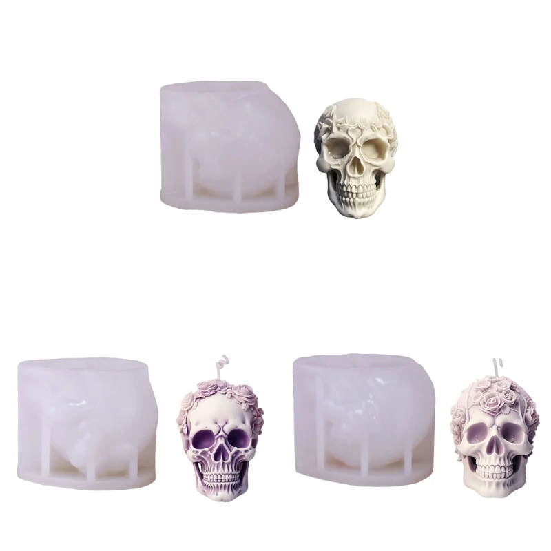 

Halloween Molds, Skull Statue Molds for DIY Gypsum Ornaments Halloween Decorations Art Craft F1CC