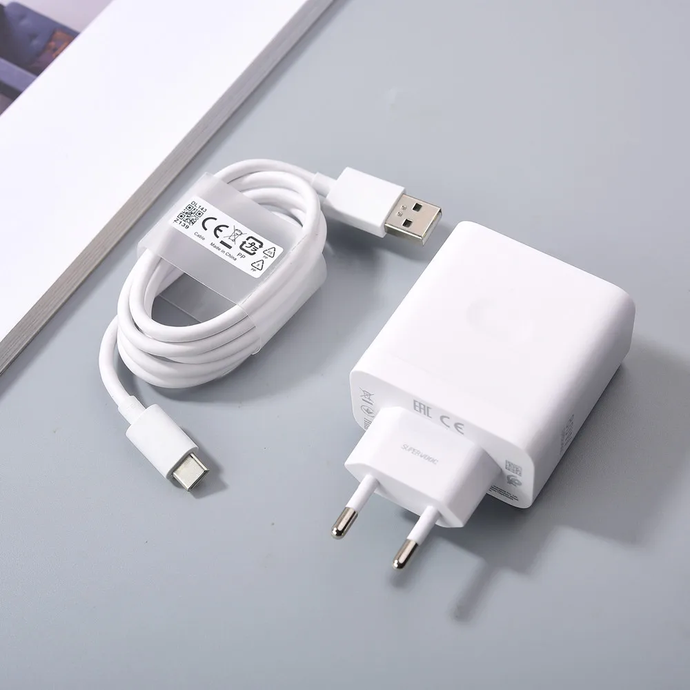 High-Speed Supervooc 80W Fast Charging Adapter with 1M USB-C Cable