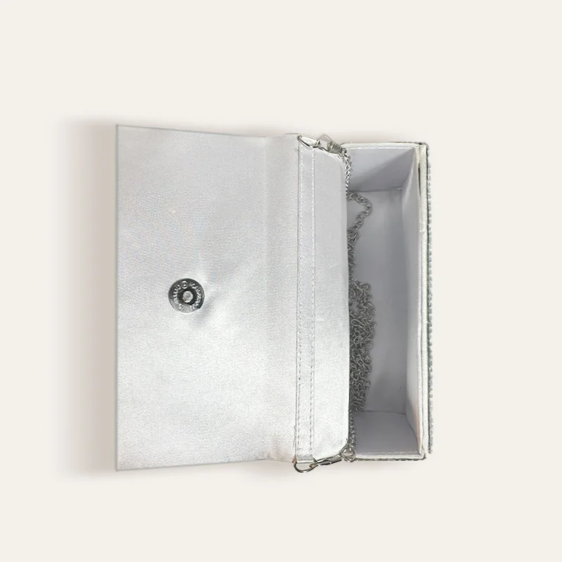 Diamant klar Kristall Box Abend Clutch Tasche Frauen Shinny Strass Geldbörsen und Handtaschen Kette Schulter Hochzeits feier Taschen – Detail 10