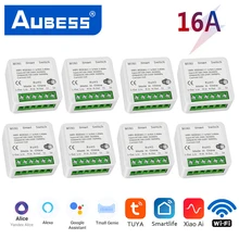 

Aubess tuya Mini Switch 16A Wifi Smart breaker DIY Breaker 2 way Control Timer Switches Smart Home work with Alexa Yandex Alice