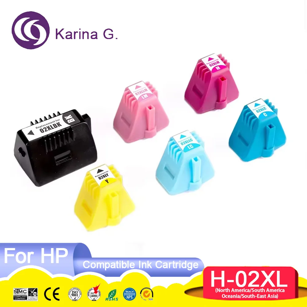 For 02 XL 02XL Premium Compatible Color Inkjet Ink Cartridge for 02 For Photosm