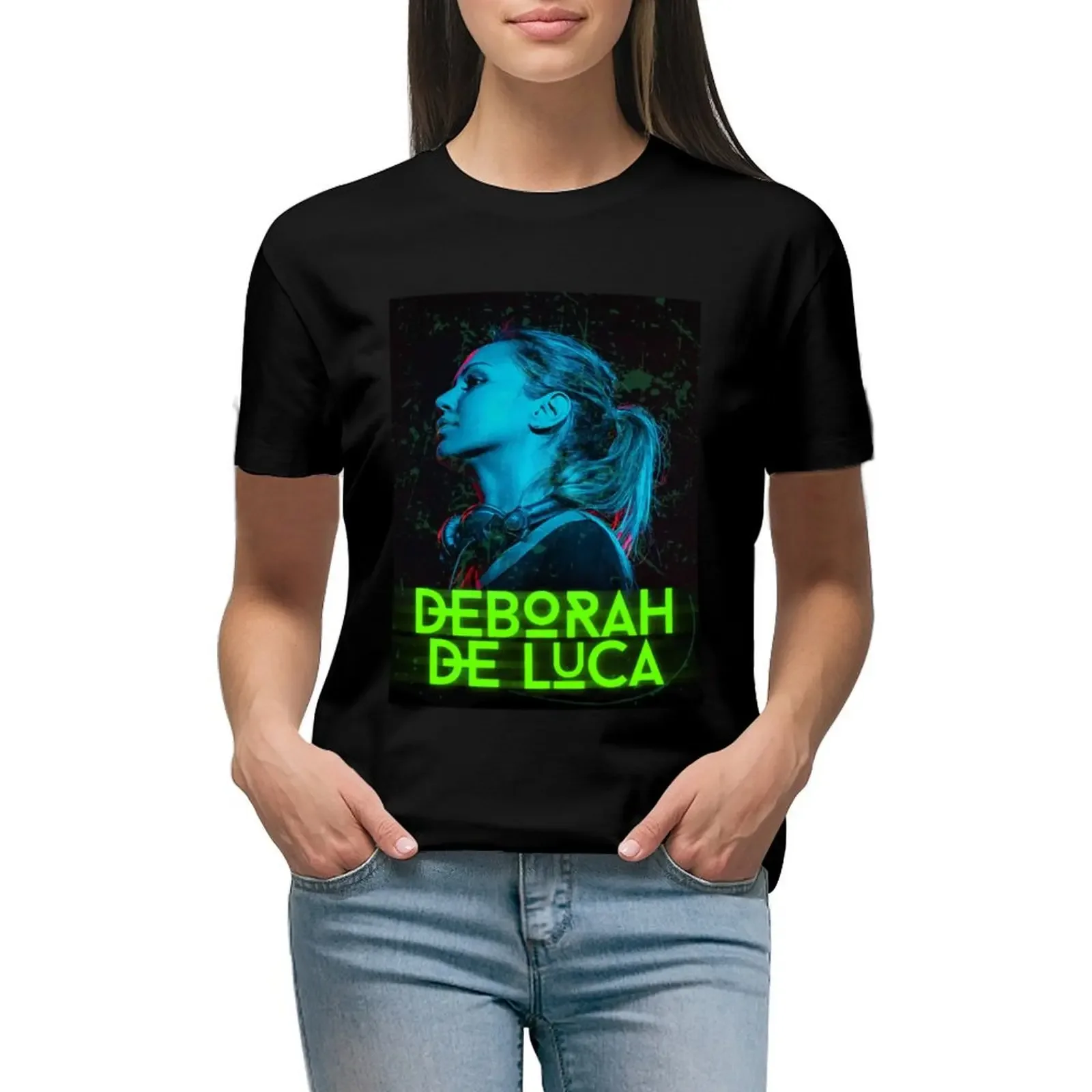 

deborah de luca T-shirt summer clothes Short sleeve tee plain t shirts for Women