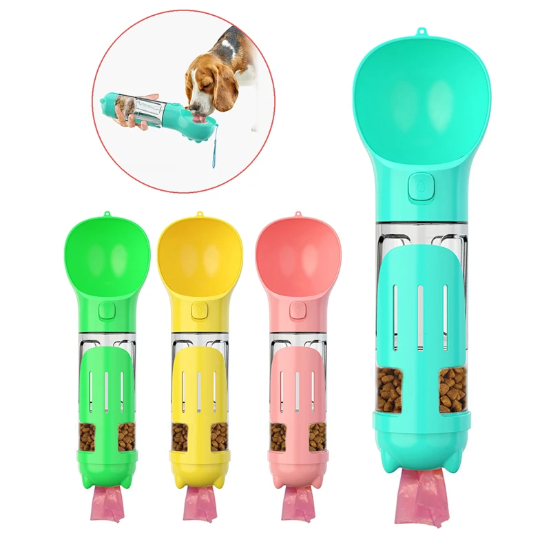 Dropshipping Portable Dog Water Bottle Food Feeder Drinker Poop