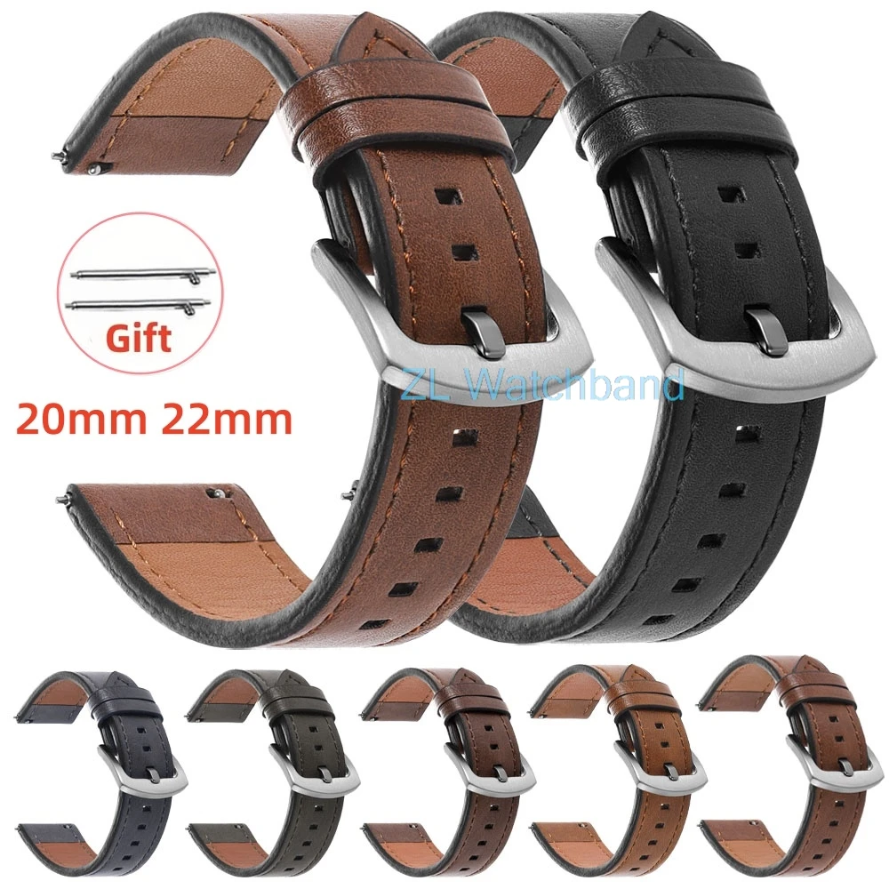 Vintage Brown Leather Strap Bracelet (20/22mm)