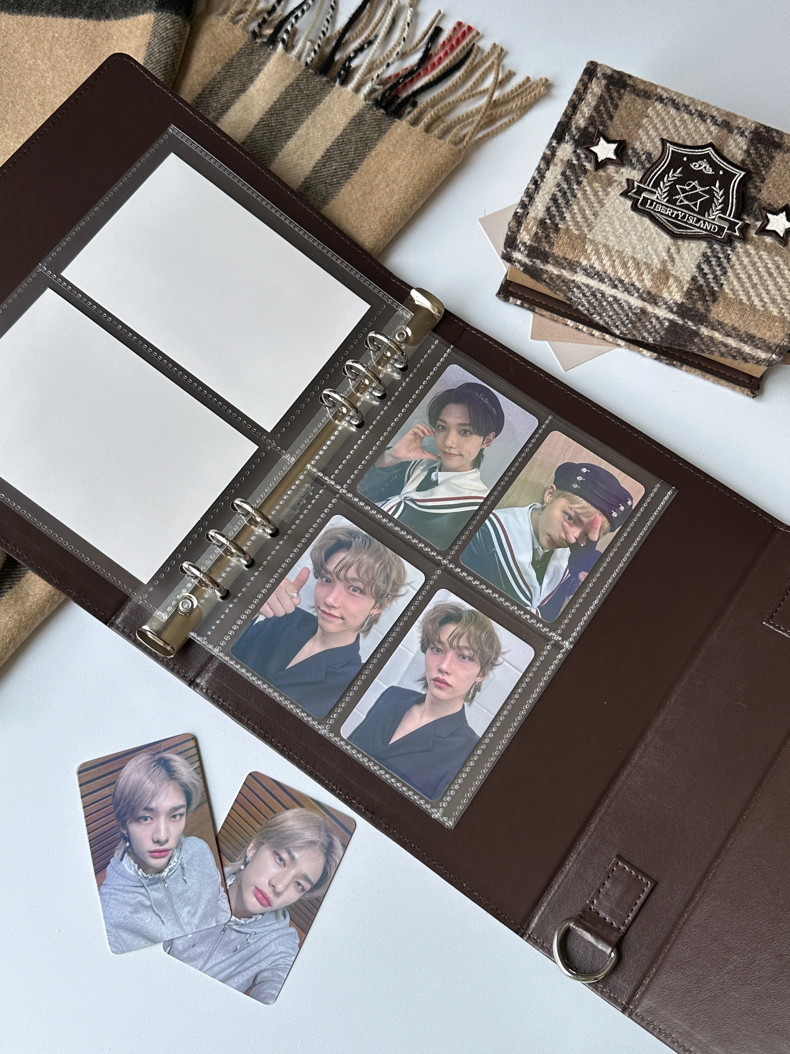 Retro England College Style A5 Binder Portable Handbag Photocard Collect Book 6hole 4grid idol Photo Holder Loose Leaf Album