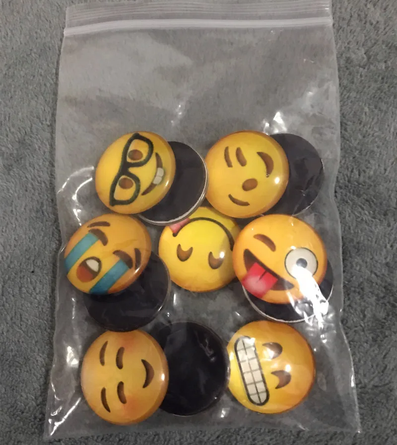 Description Picture 4 of item12pcs Round Polystyrene Smile Face Fridge Magnets - Adorable Decorative Magnets for Kitchen, Office, Whiteboard, Locker, Cabinet