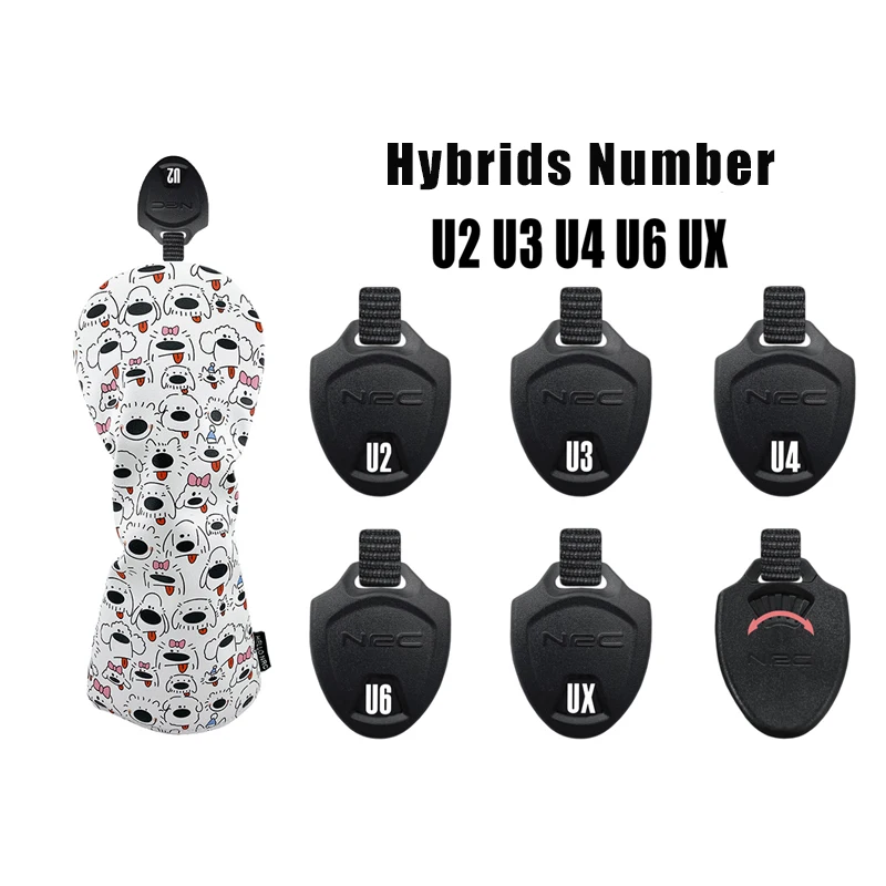 Description Picture 6 of itemGolf Driver Head Cover PU Leather Cover Set Custom Headcovers Fairway Headcover Hybrid Cover Cute Dog Colorful Puppy Waterproof