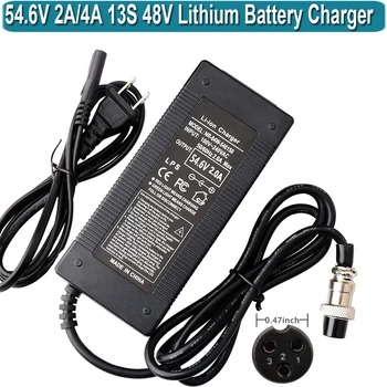 Caricabatterie 54,6 V 2 A per batteria al litio 48 V Skywalker 8S, Evercross H5, Kugoo M4/X1/M4 Pro, GX16/M16 Adattatore di alimentazione con connettore a 3 poli