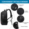 Men's 16-inch Laptop Bag Casual Travel Backpack Ultra-Light Waterproof Luminous Logo Multifunctional Student School Bag 4