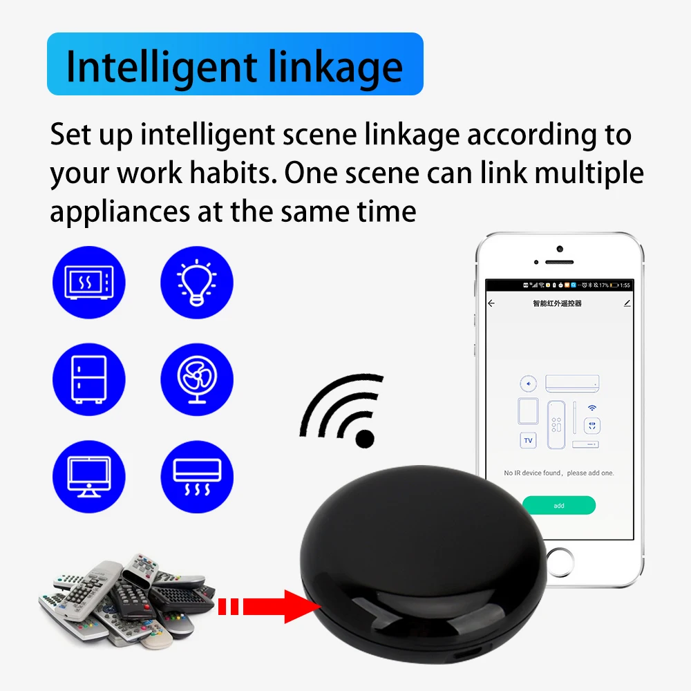 Tuya WiFi IR Remote Control Smart Home Remote Controller for TV DVD Air Conditioner AUD Works with Alexa Google Home,smart universal remote control,wireless remote controller,smart ir remote control,bluetooth voice remote control