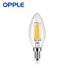 OPPLE 밝기 조절 가능 120V E12 캔들 전구, LED 필라멘트 램프, 120W, 따뜻한 차가운 500lm, 맑은 일광 샹들리에, 5.5W
