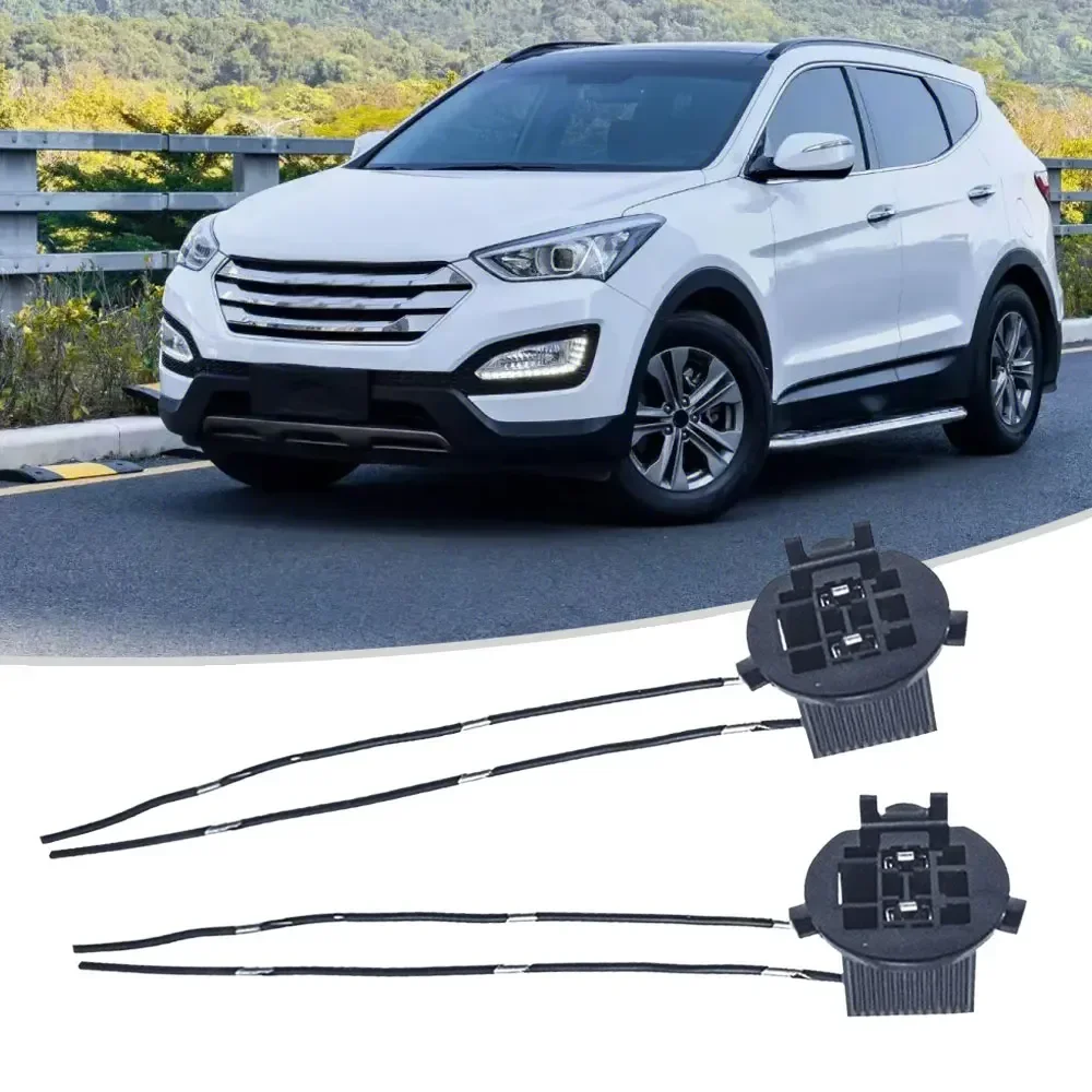 

2pcs Car Headlight Bulb Base Holder Wire Adapter Lamp Socket Connector Wiring Harness Car Accessories for Hyundai New Santafe