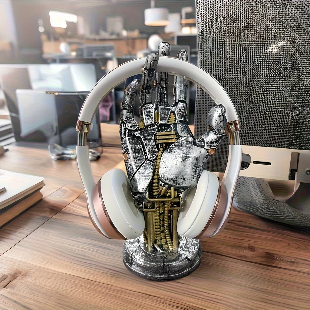 Futuristic Cyberpunk Mechanical Arm - 3-in-1 Game Controller Stand & Ergonomic Desktop Decor