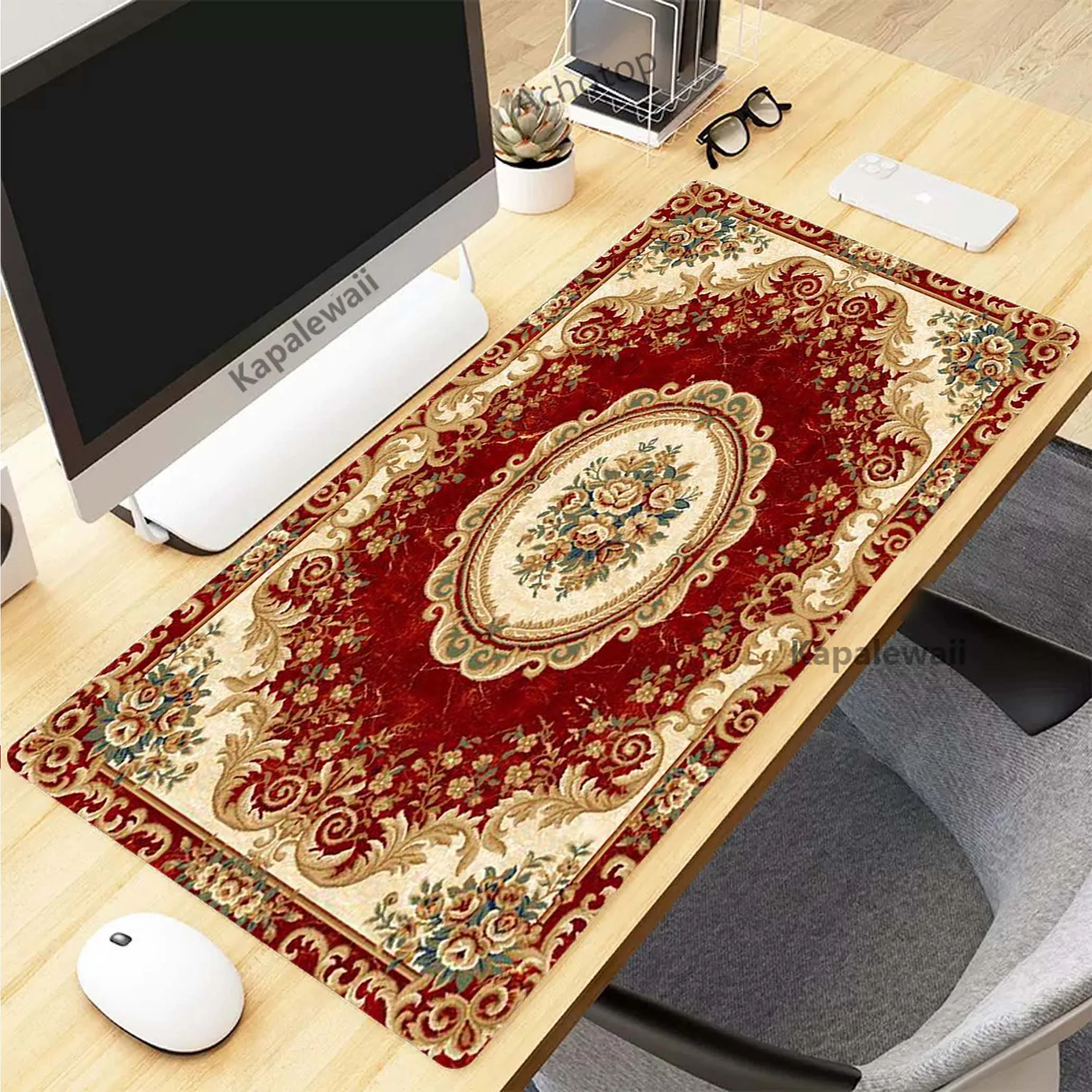 Persian Carpet-Inspired Retro Gaming Mouse Pad & Desk Mat