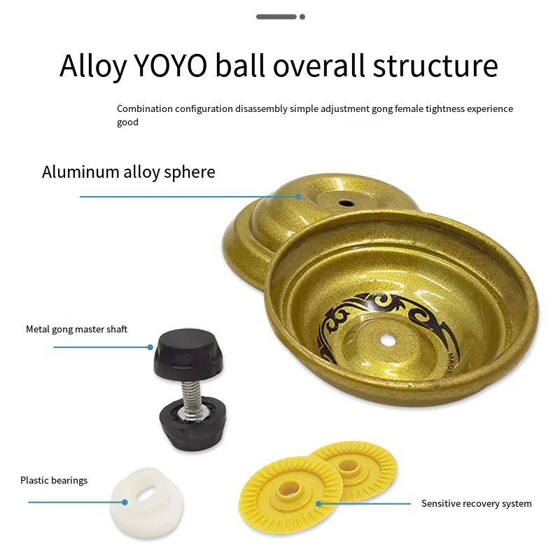 Yoyo ball magic aluminum alloy yoyo professional string trick yoyo ball bearing for beginner adult classic fashion toy for children gifts