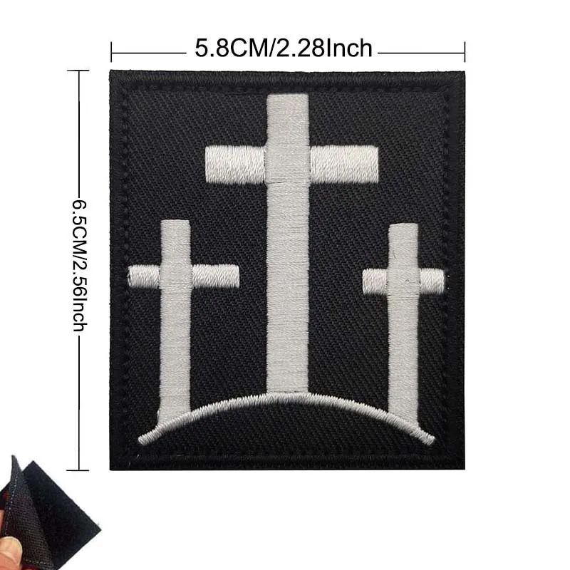 Jesus, Fisch, Gott, christliches Kreuz, Flagge, Emblem, Stoffapplikation, bestickter Aufnäher, Glaube, gesegnetes taktisches Moralabzeichen am Armband – Detail 9