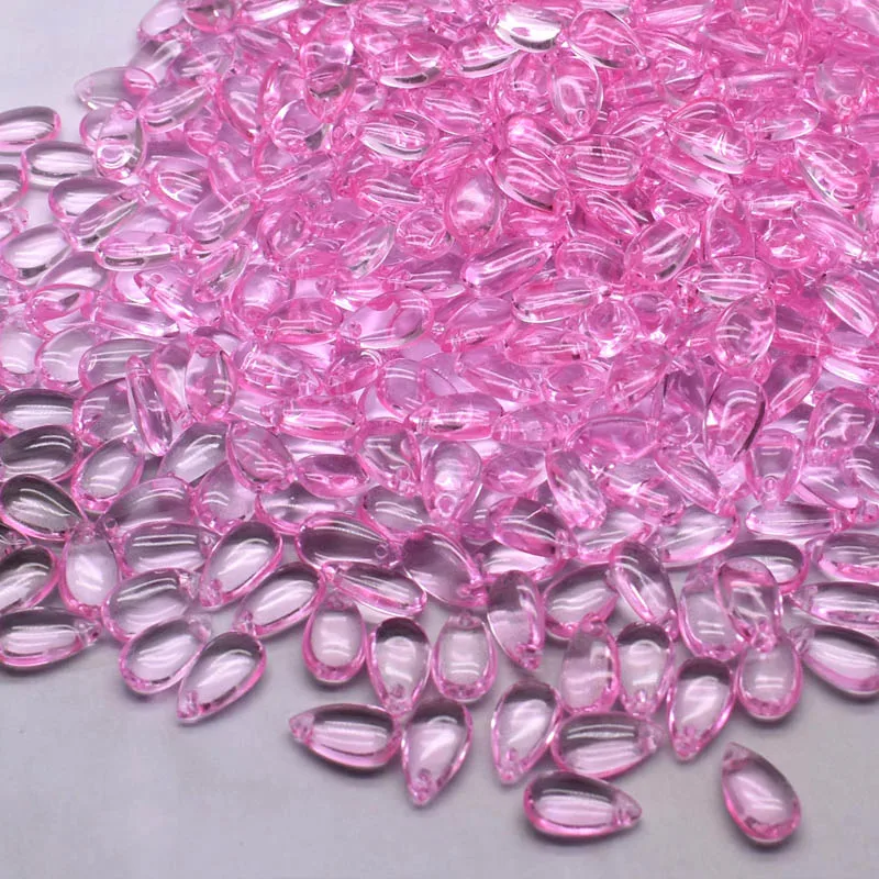 thumbnail image 1 of 30/60 cuentas de vidrio checas con forma de gota de agua de 8 x 14 mm, accesorios de joyería para bricolaje, cuentas sueltas de vidrio con forma de gota de agua para hacer joyas y collares, 1 of 5