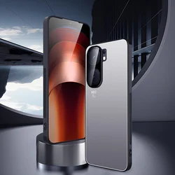 Enhanced Aluminum Alloy TPU Soft Lens Integrated Anti - Slip Phone Case for IQOO Neo 9 Pro (Grey)