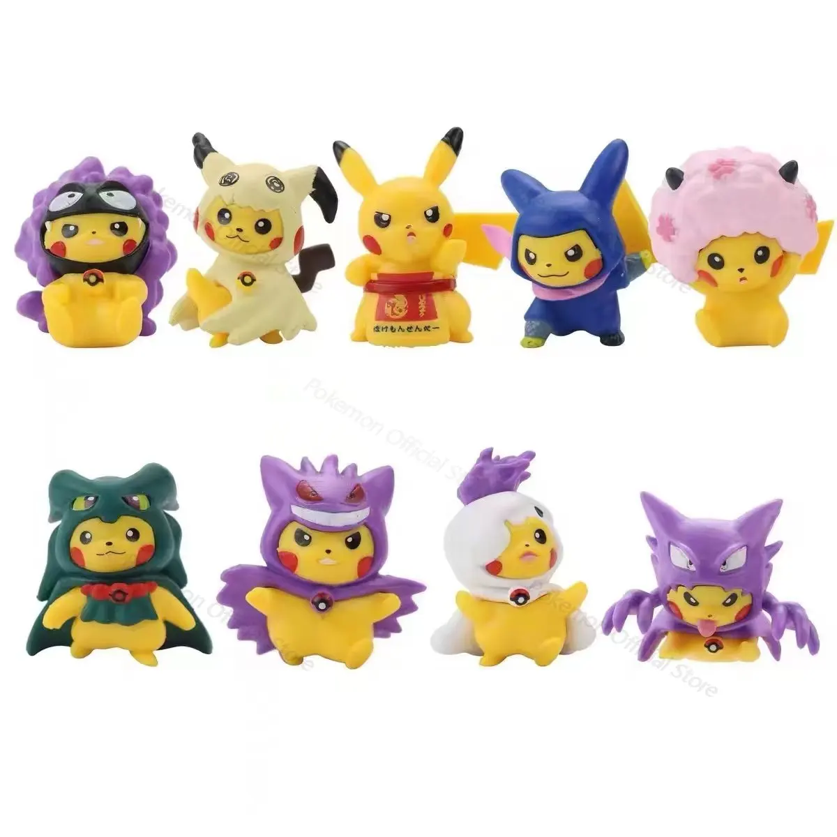 

9Pcs/Set New Pokemon Anime Pikachu Cosplay Elf Doll Pet Model Gengar Figure Cartoon 4-5CM Mini Toy Kids Birthday Christmas Gift