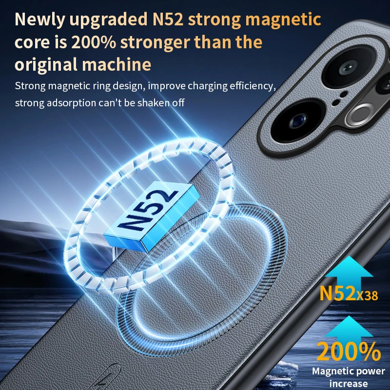 Luxurious Leather Armor Magnetic Phone Case - Premium Protection Cover