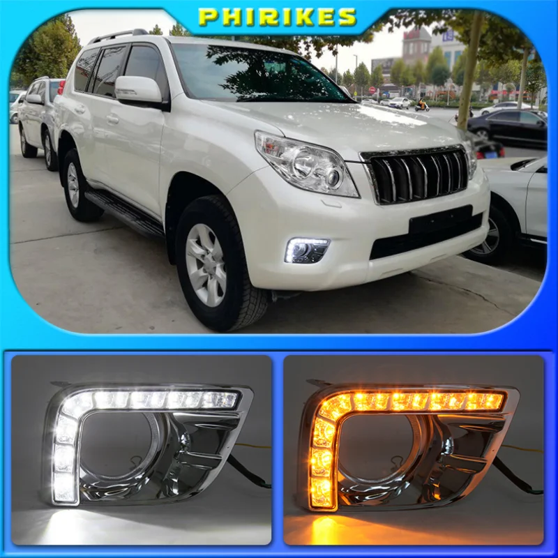 

Daytime Running Lights For Toyota Prado 150 Fj150 LC150 2010-2013 Land Cruiser DRL Fog Lamp Cover LED Driving Lights