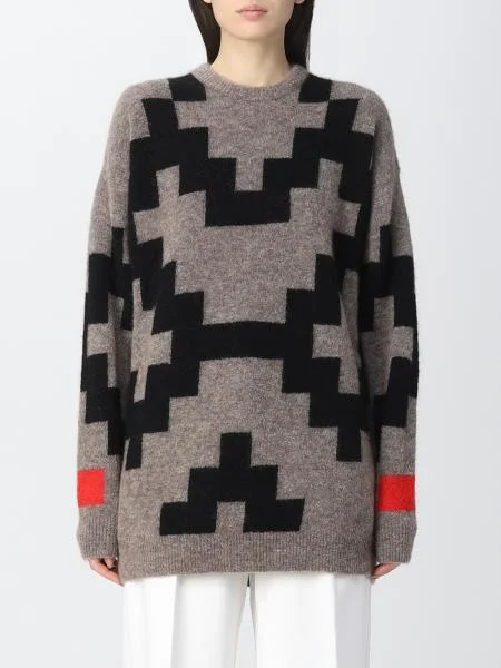 

New Back Cross Cashmere Square Round Neck Sweater Women