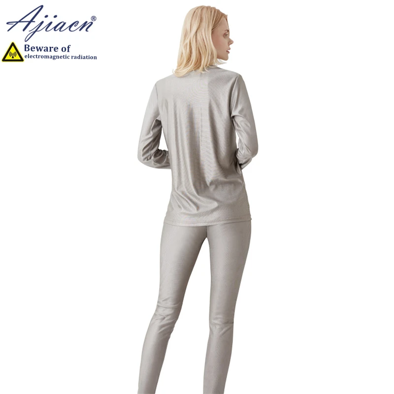 Genuine anti-radiation 100% silver fiber knitted fabric women's long underwear Electromagnetic radiation shielding underwear