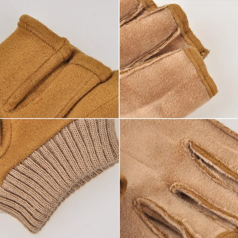 3-Fingerless Winter Men's Fishing Gloves Suede Warm Non-slip Outdoor Sports Cycling Half Finger Hand Protection