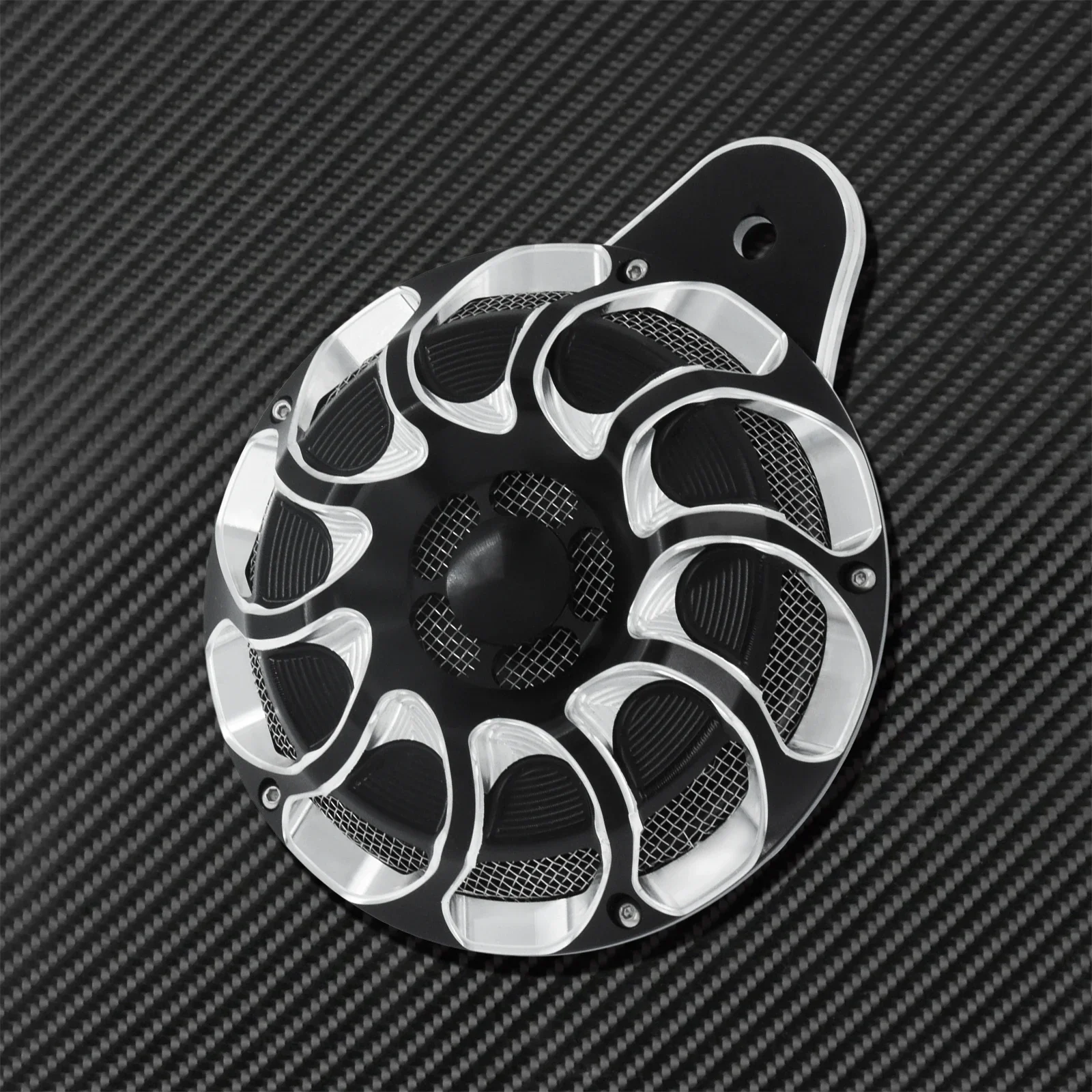 Motorcycle Black&Chrome CNC Horn Cover Horns Assembly Loudspeaker Aluminum For Harley Touring Big Twin Cam 91-Up Sportster XL