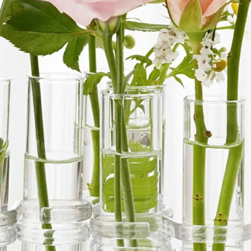 Hinged Flower Glass Vase Test Tube Creative Plant Holder Hydroponic Container Living Room Office Dining Table Floral Home Decor 4