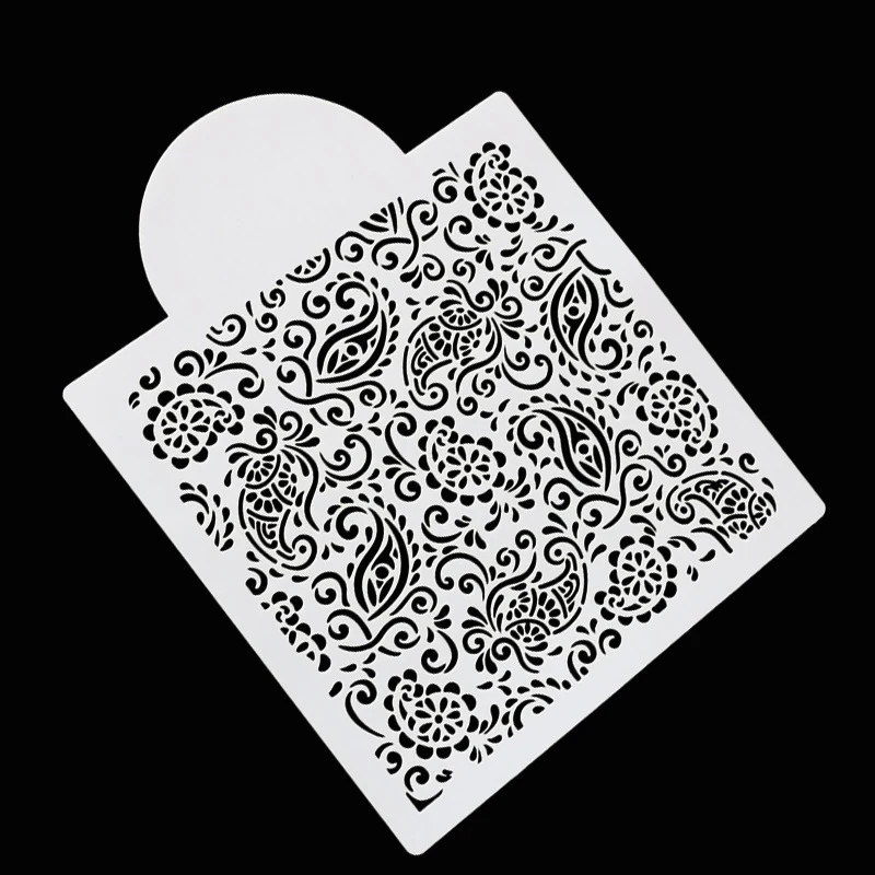 Paisley Lace Polymer Clay Stencils Texture Sheet Embossing Screen Printing Painting Template for Pottery Ceramic Clay Jewelry