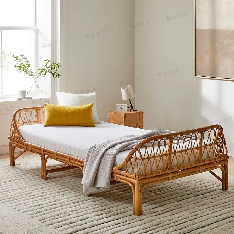 

rattan balcony, homestay chair, rattan woven sofa, Japanese living room, rattan chair, rattan chair, courtyard sofa bed