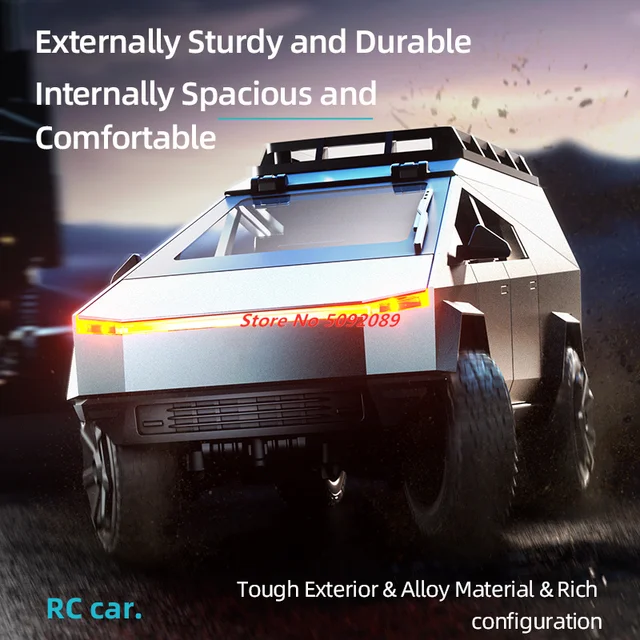 High Speed  1/20 RC Car Simulation Model Cars With Motorcycle Camping Equipment Cybertruck Vehicles Toys For Boys Kids Gifts 2