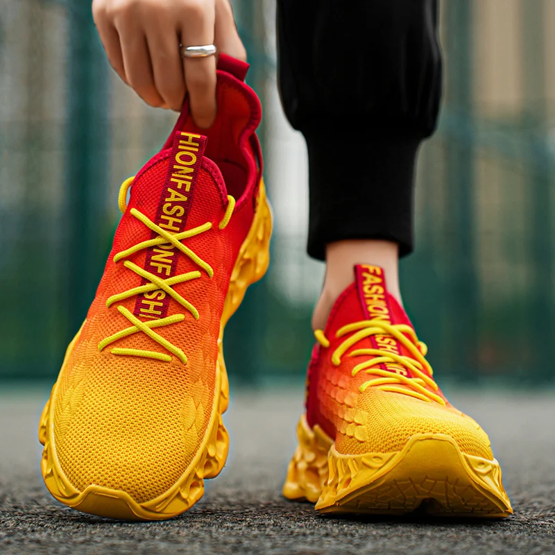 YRZL Men's Shoes Athletic Running Sneakers Man Breathable Mesh Sports Comfortable Non Slip Walking Shoes for Men Outdoor 5
