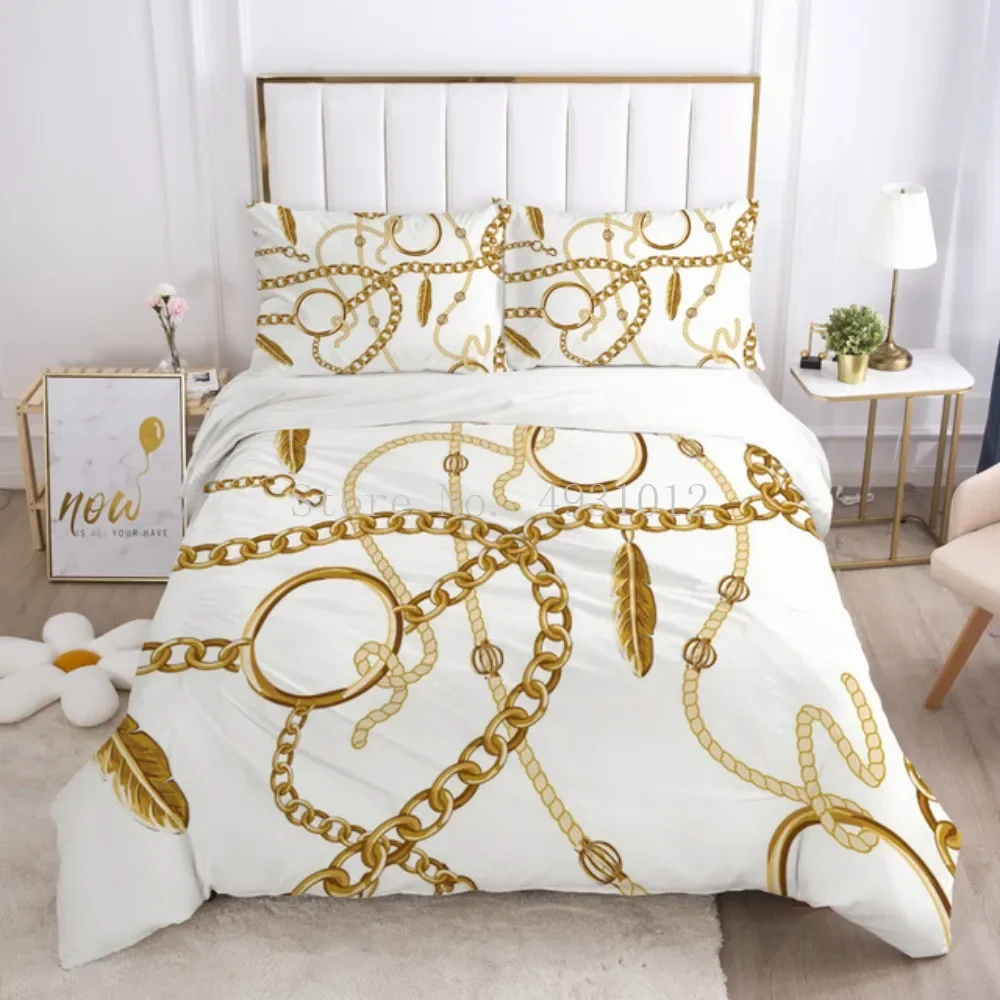 

Luxury Bedding Set Simplicity Nordic Style Printed Double Queen Duvet Cover with Pillowcases 3 Pieces Polyester Quilt Cover