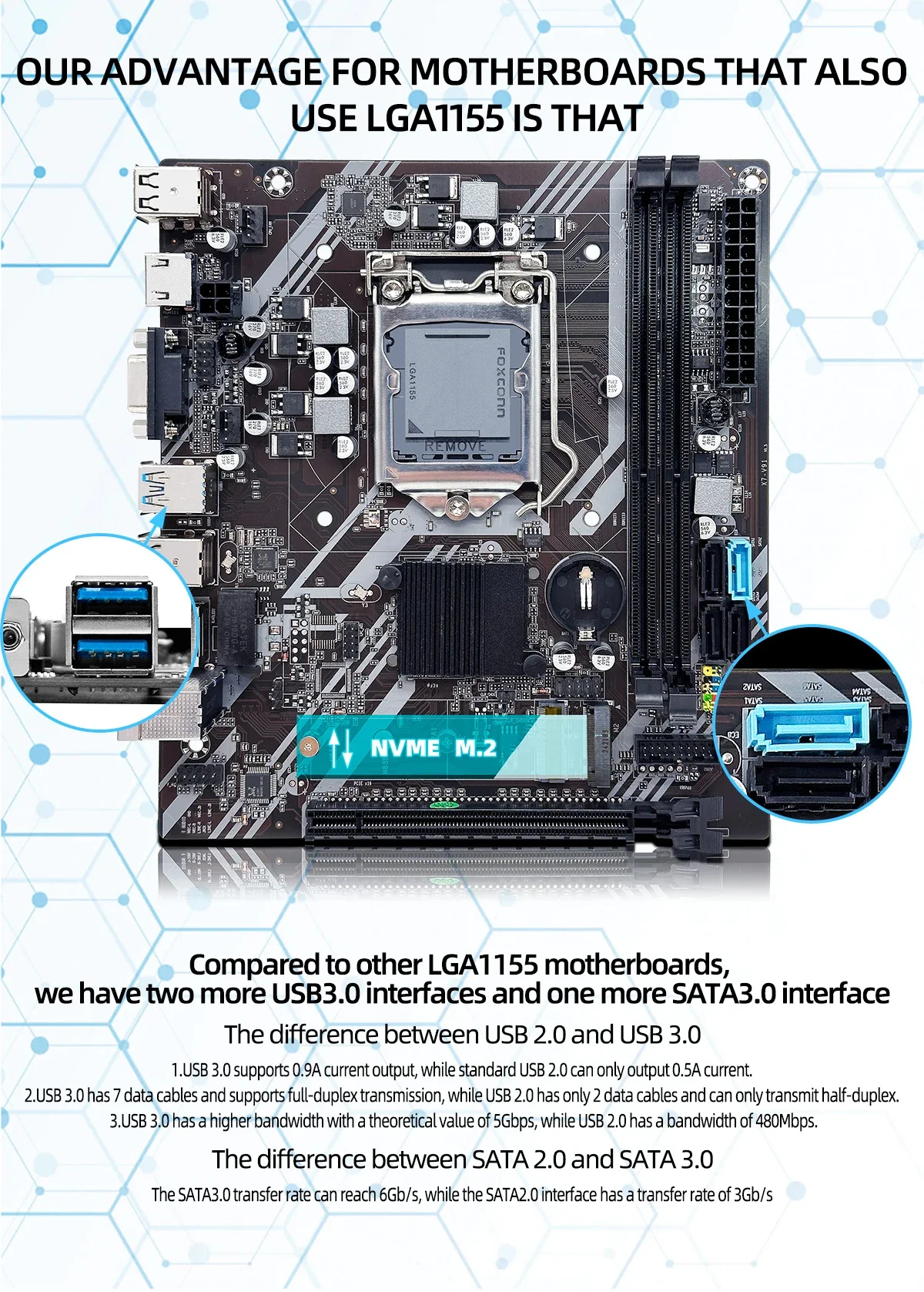 ZSUS B75 Motherboard LGA 1155 Desktop Motherboards Support DDR3 RAM With NVME M.2 Interface USB3.0 SATA3.0 - Image 5