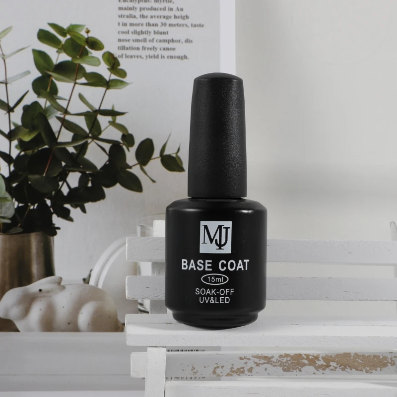 High quality top coat base coat with private label 15ml long lasting strengthen bling nail gel top and base coat nail polish 6