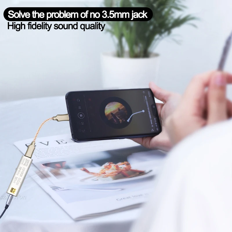 dac fone de ouvido amplificador usb tipo com saída interface de áudio para iphone pc adaptador de áudio de alta fidelidade chip amp