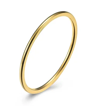1mm Titanium Steel Ring Gold/Rose Gold/ Silver Color Simple Female Thin Ring Wedding Jewelry Gift 1