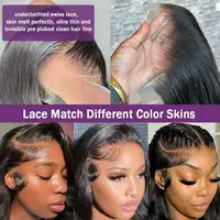 Perruques de cheveux humains HD Body Wave Lace Front 13x413x6 pré-épilées Remy 40 42 pouces 5x5 sans colle, effet mouillé et ondulé 5