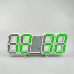 Digital LED Alarm Clock with Adjustable Luminous Display - Wall-Mounted and Decorative Desk Timepiece (Green 1pcs)
