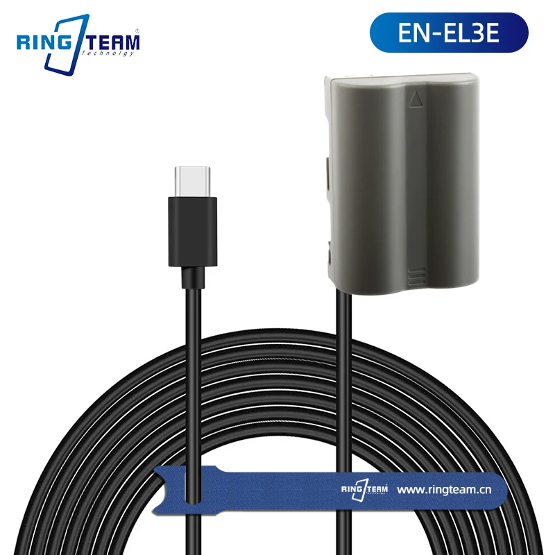 

1.5M PD USB-C Type-C Power Cable to EN-EL3E DC Coupler ENEL3E for Nikon D70 D70S D80 D90 D100 D200 D300 Cameras